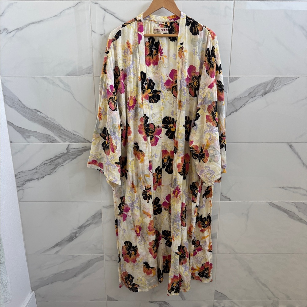 Free People Jorja Duster - 100% cotton - medium Multicolor Floral Kimono